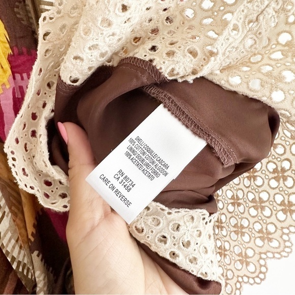 BCBGMaxazria Women Strapless Back Zip Tie-Waist Printed Cotton Lace Midi Dress 6 - Picture 5 of 8